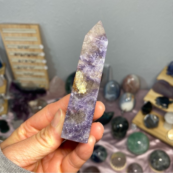 UNICORN PURPLE PINK JASPER CRYSTAL TOWER - Picture 4 of 4